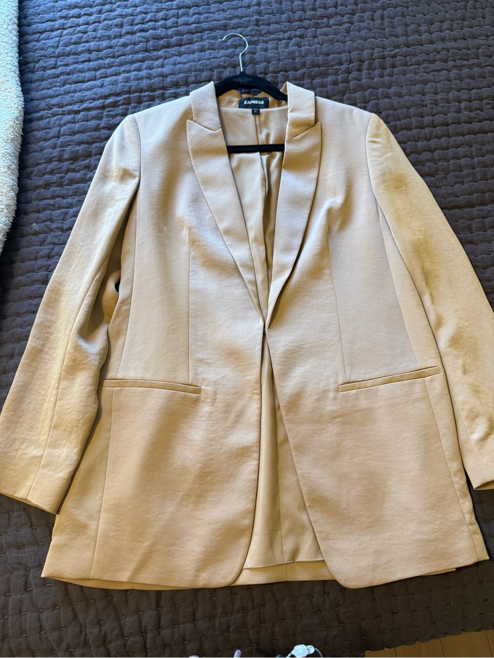 Express Women's Tan Satin Blazer Jacket